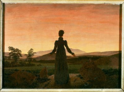 Frau vor der untergehenden Sonne von Caspar David Friedrich